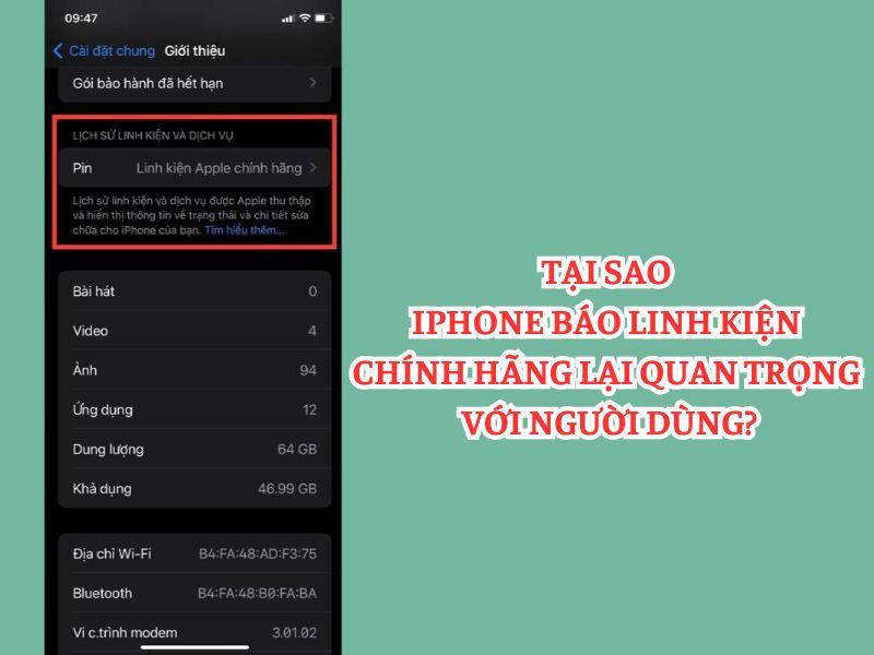 iPhone báo linh kiện chính hãng là gì? Có nên mua không?