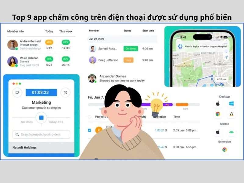 Top 9 app chấm công trên điện thoại được sử dụng phổ biến