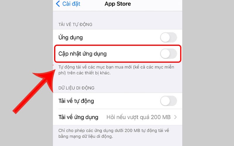 tinh nang tu dong cap nhat lam cho bo nho iphone nhanh day