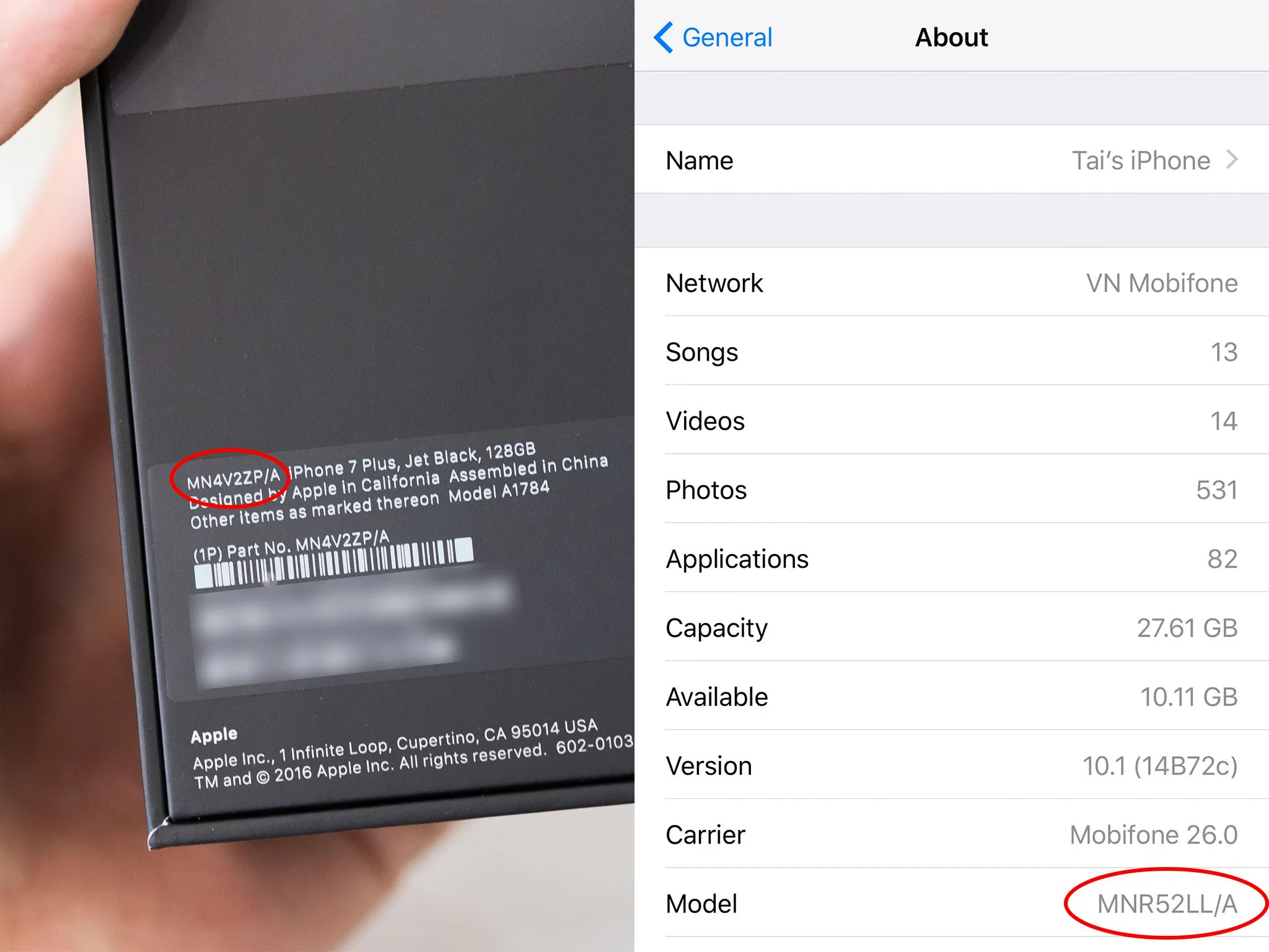 Mã iPhone biểu thị nguồn gốc xuất xứ của iPhone