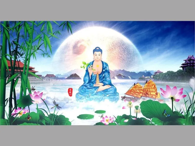 Ảnh phật đẹp làm hình nền hiền hòa, nhân hậu của Đức Phật Dược Sư