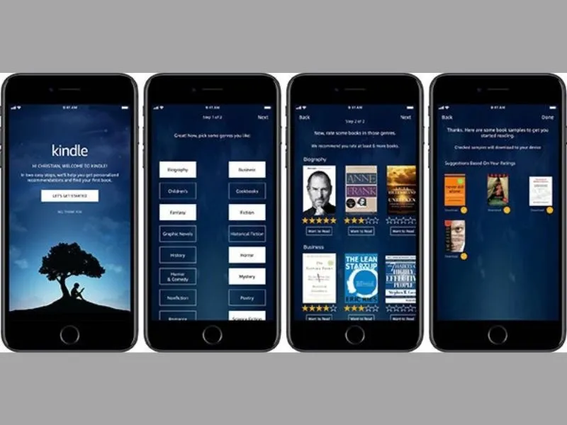 Giao diện khi sử dụng App đọc sách miễn phí iOS trên điện thoại