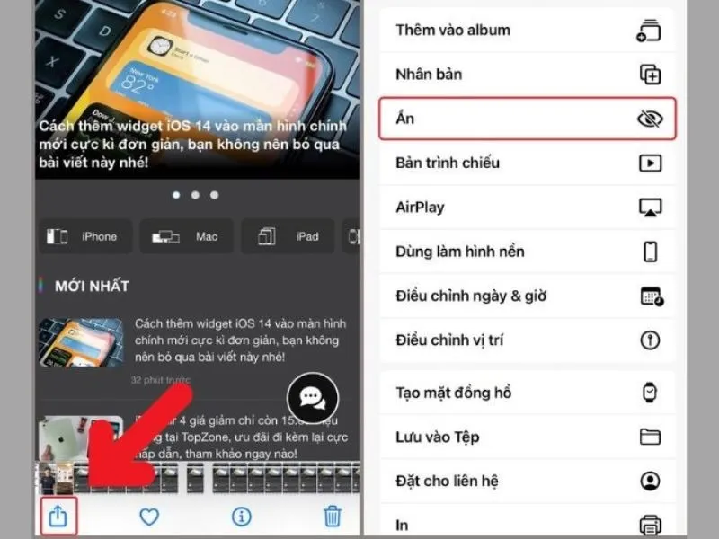 Cách ẩn ảnh trên iPhone an toàn