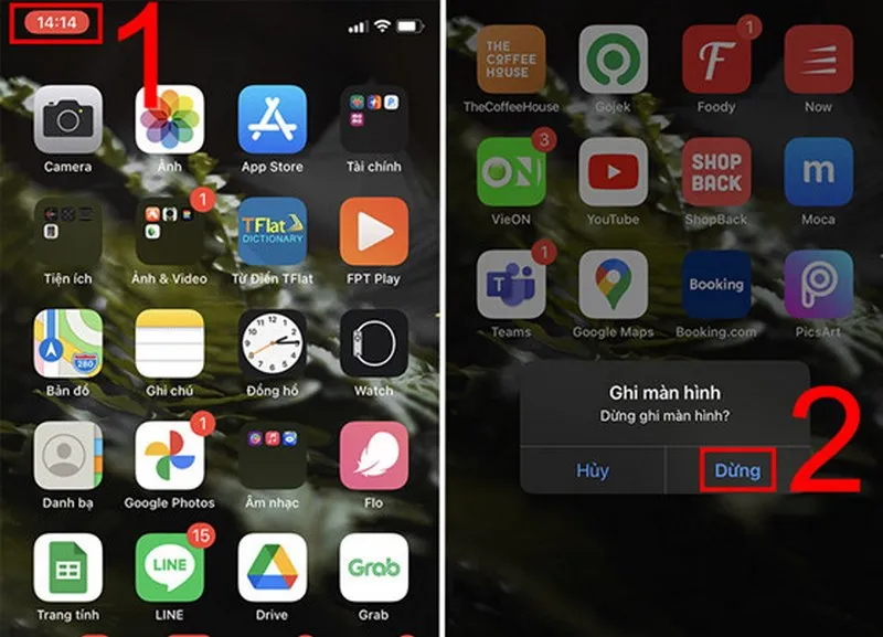 Dừng quay màn hình trên iPhone