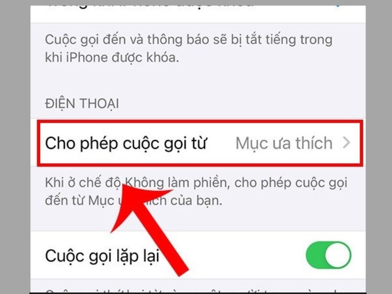 chon cho phep cuoc goi co tren iphone