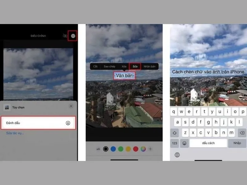 Nhập chữ bạn muốn chèn vào ảnh sau lệnh sửa