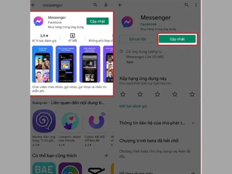 Cách chỉnh sửa tin nhắn đã gửi trên messenger qua cập nhật