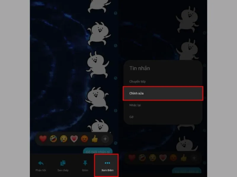 Trong các tùy chọn để tiến hành chỉnh sửa tin nhắn Cách chỉnh sửa tin nhắn đã gửi trên messenger