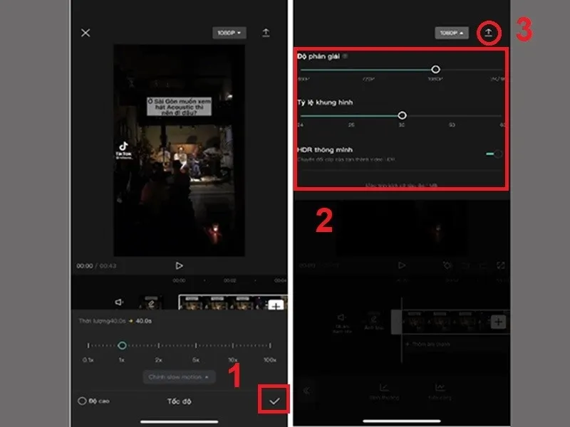 Chọn tỷ lệ và độ phân giải cho video mới