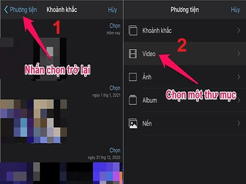 Tìm kiếm video bạn muốn chỉnh sửa