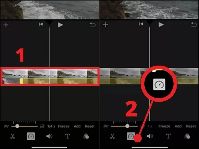 Cách chỉnh video tua nhanh trên iPhone ở biểu tượng đồng hồ