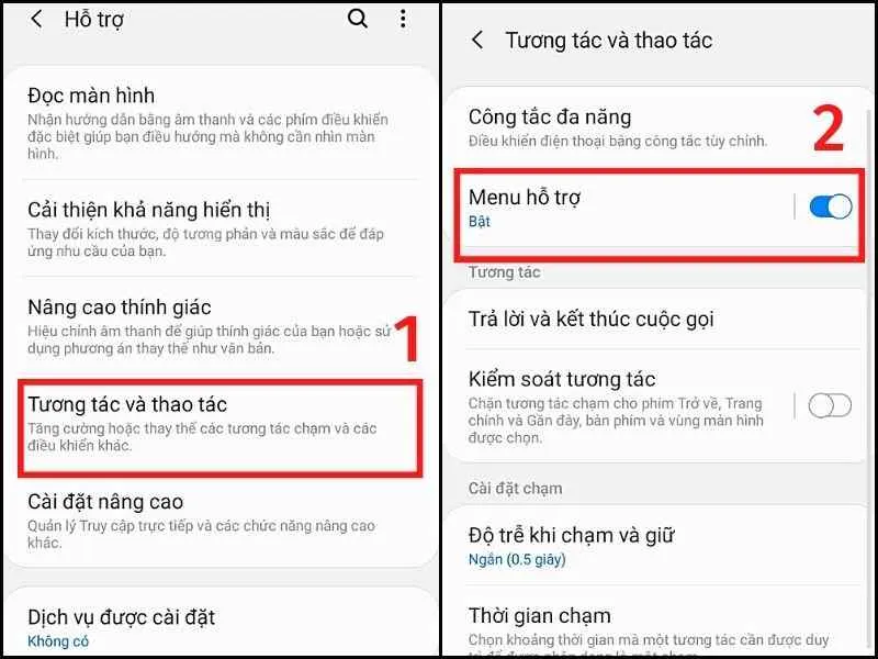 Bật Menu hỗ trợ - Cách chụp ảnh màn hình Samsung A12