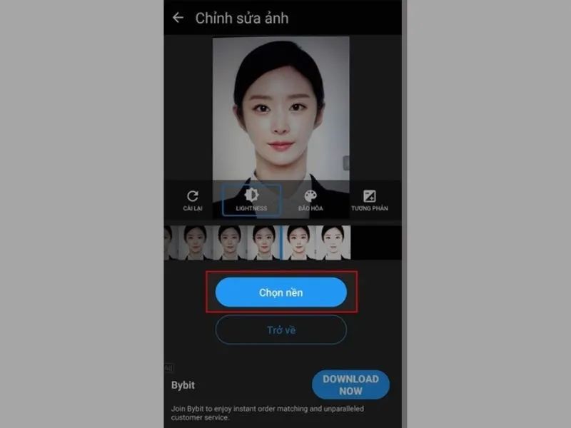Tiến hành chọn phông nền phù hợp