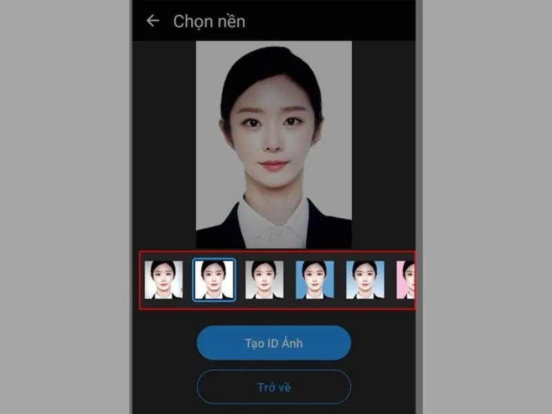 Có thể lựa chọn nền xanh, trắng hoặc một màu nền yêu thích
