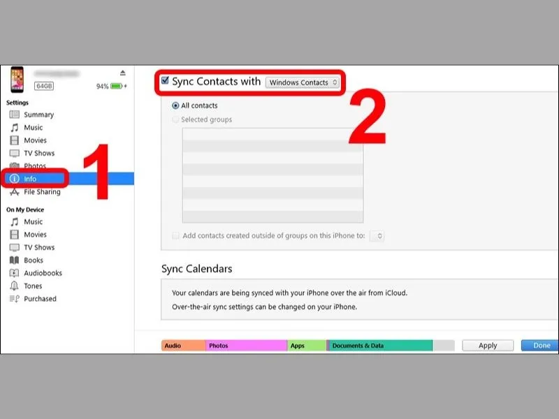 Đảm bảo Sync Contacts With vẫn đang được bật trên máy tính