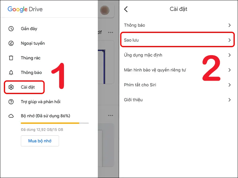 Chuyển dữ liệu từ iPhone sang điện thoại Samsung bằng Google Drive