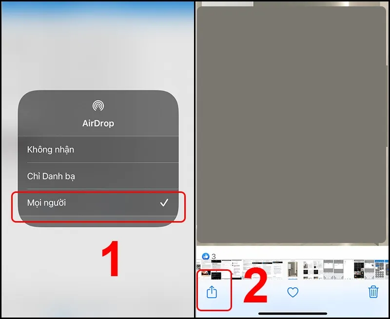 Chuyển hình giữa iPhone bằng tính năng Airdrop