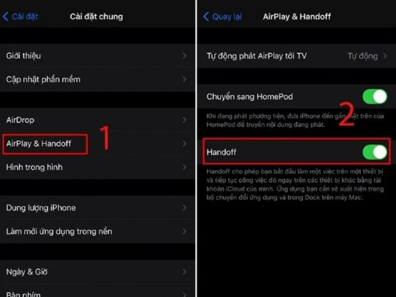 Bật Handoff để đảm bảo Cách copy chữ trong ảnh trên iPhone
