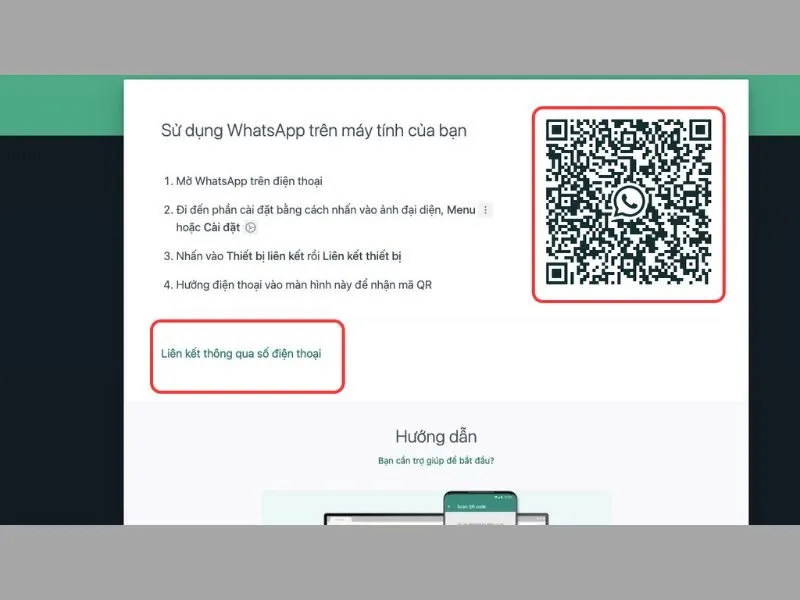 Mở link web của WhatsApp để tiến hành đăng nhập