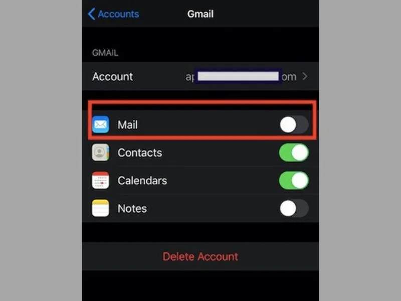 Cách đăng xuất mail trên iPhone khỏi 2 ứng dụng hệ thống là Email và Ghi chú