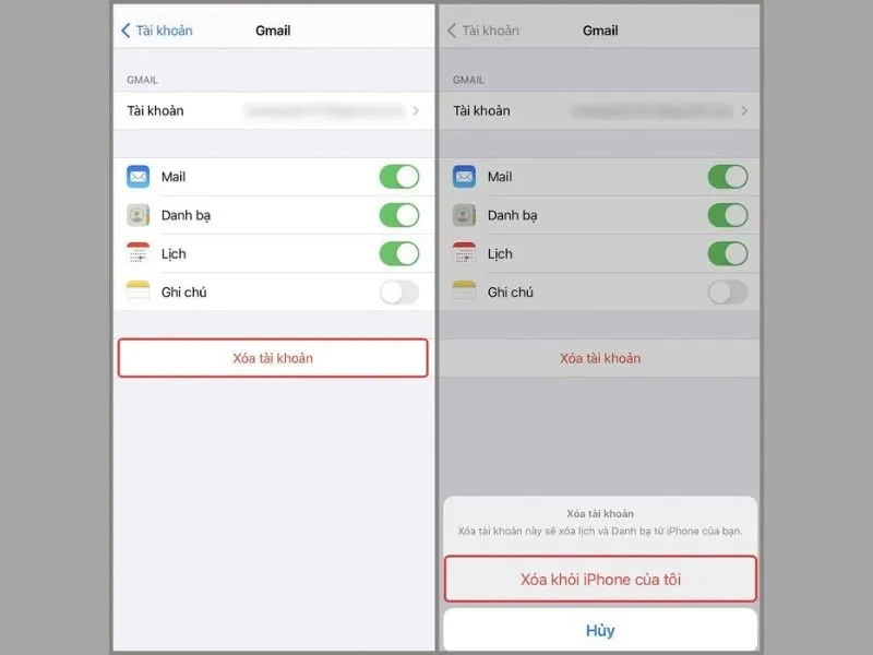Xóa tài khoản khỏi tất cả ứng dụng hệ thống có trên điện thoại iPhone