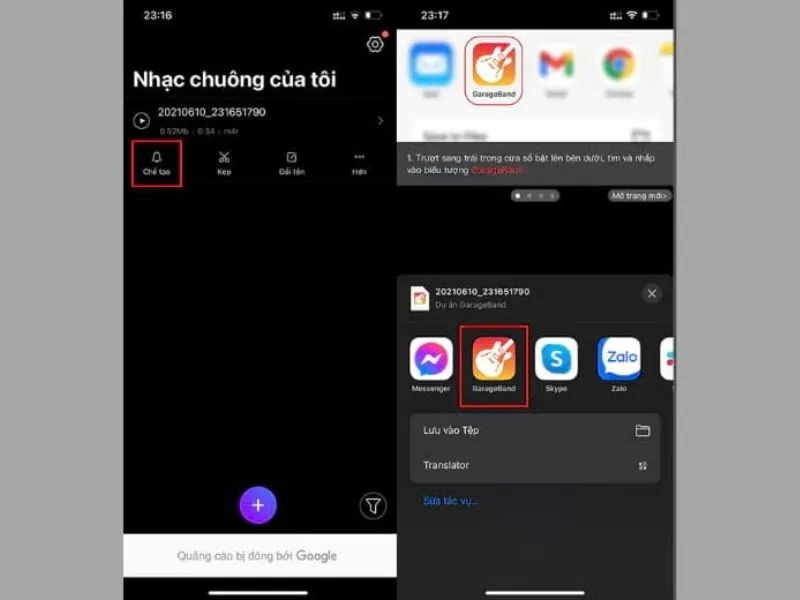 Chọn vào ứng dụng Garageband để tiếp tục