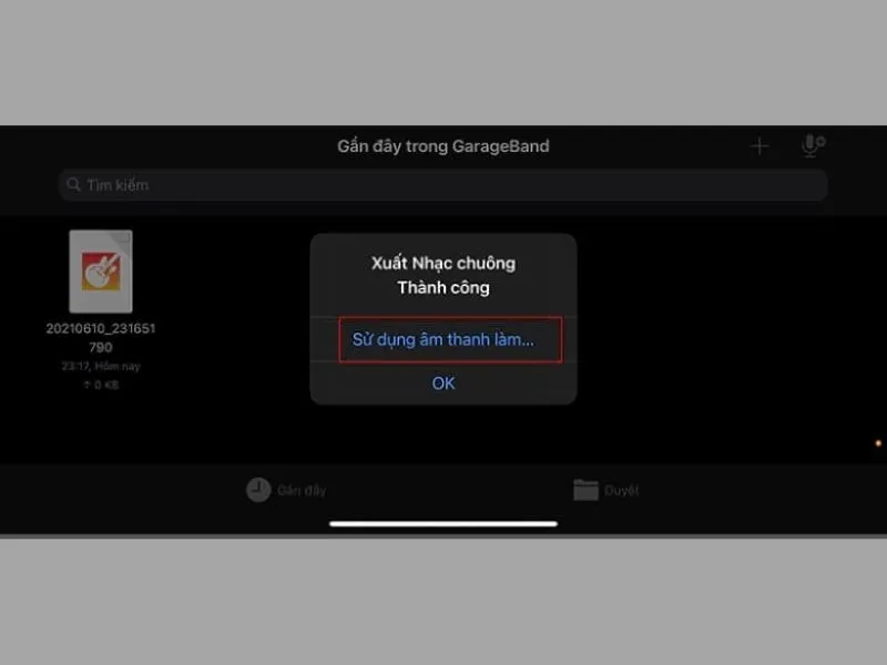 Xuất bài hát thành công để hoàn thành Cách đặt nhạc chuông báo thức iPhone