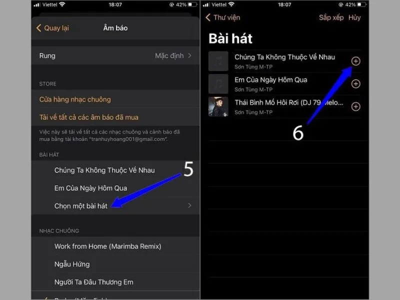Chọn bài nhạc yêu thích để đặt làm nhạc chuông báo thức iPhone