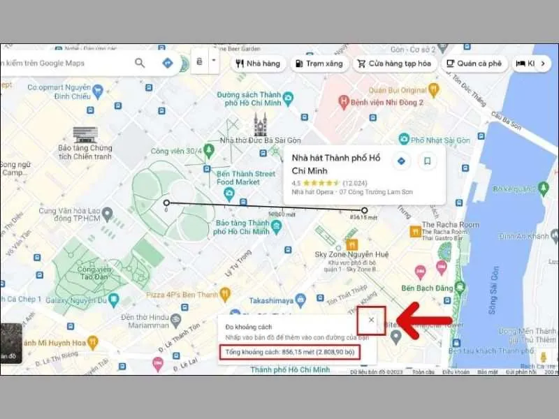 key qua cua cach do khoang cach tren google maps