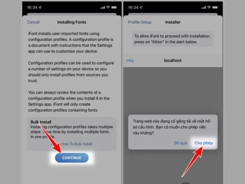Cho phép kiểu chữ được tải về để thay đổi trên iPhone