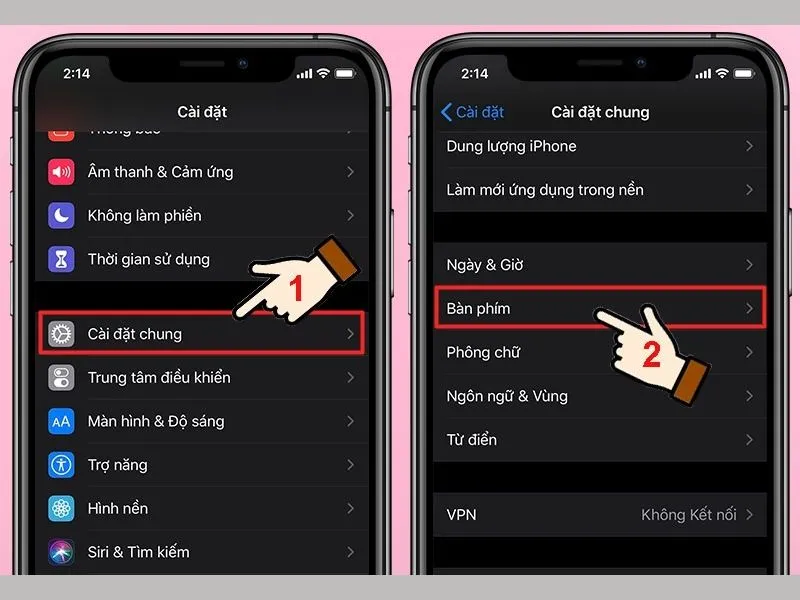 Di chuyển vào quyền của bàn phím