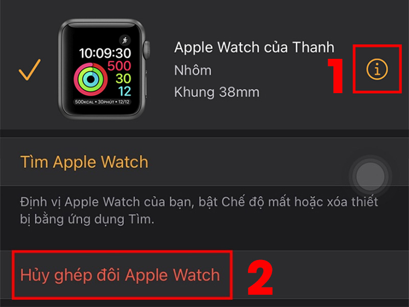 huong dan chi tiet cach huy ket noi apple watch tu a - z
