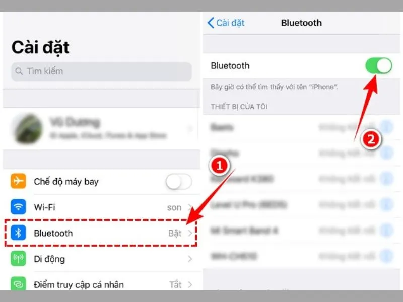 Bật thành công Bluetooth, điều kiện đảm bảo gửi ảnh thành công qua airdrop