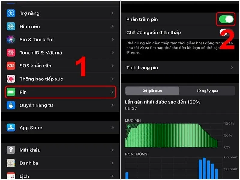 Cách hiển thị phần trăm Pin trên iPhone - iFan nên biết