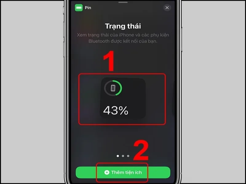 Trạng thái pin được thêm vào màn hình iPhone