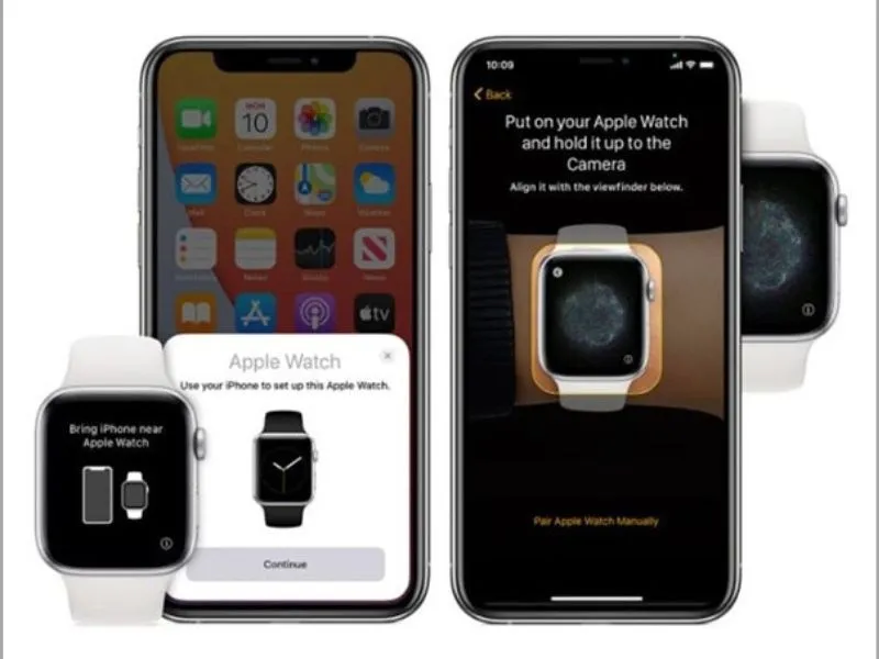 Đặt Apple Watch vào đúng khung ngắm của camera iPhone