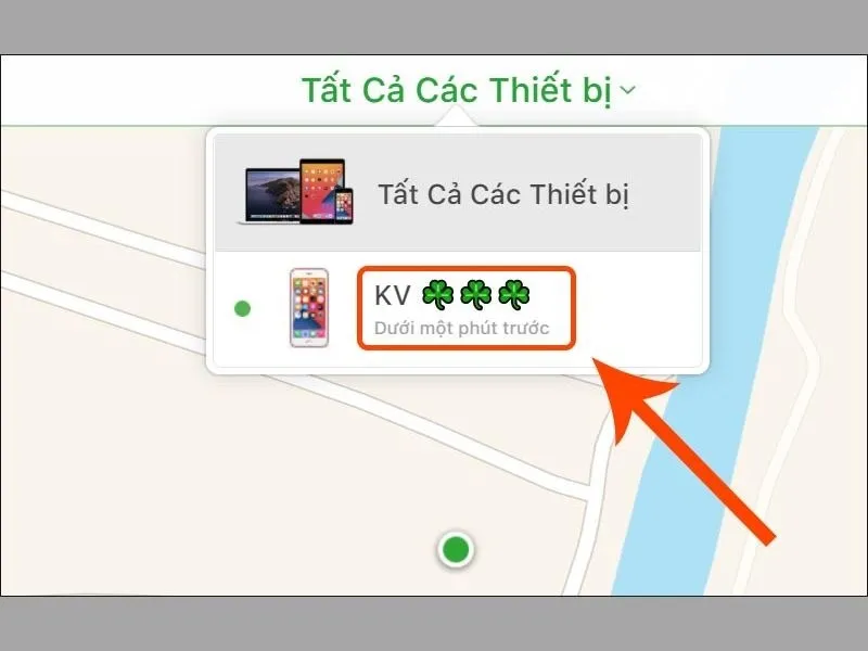 Nhấn chọn vào tên thiết bị của bạn hiển thị trên màn hình