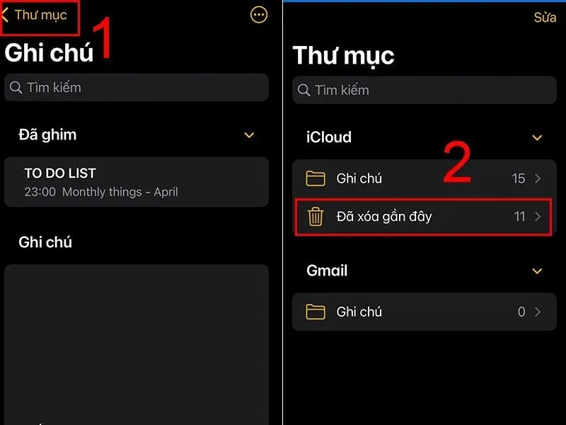 Cách khôi phục ghi chú trên iPhone trong mục đã xóa