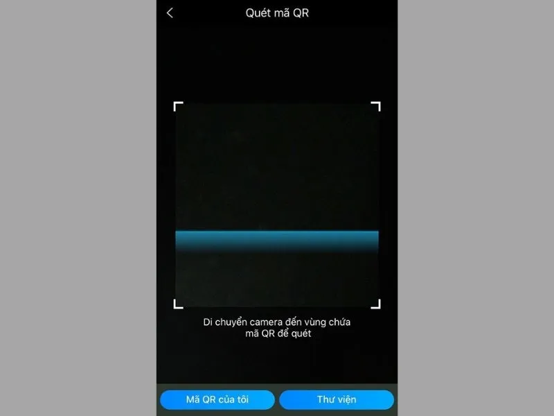 Di chuyển Camera đến vùng chứa mã QR