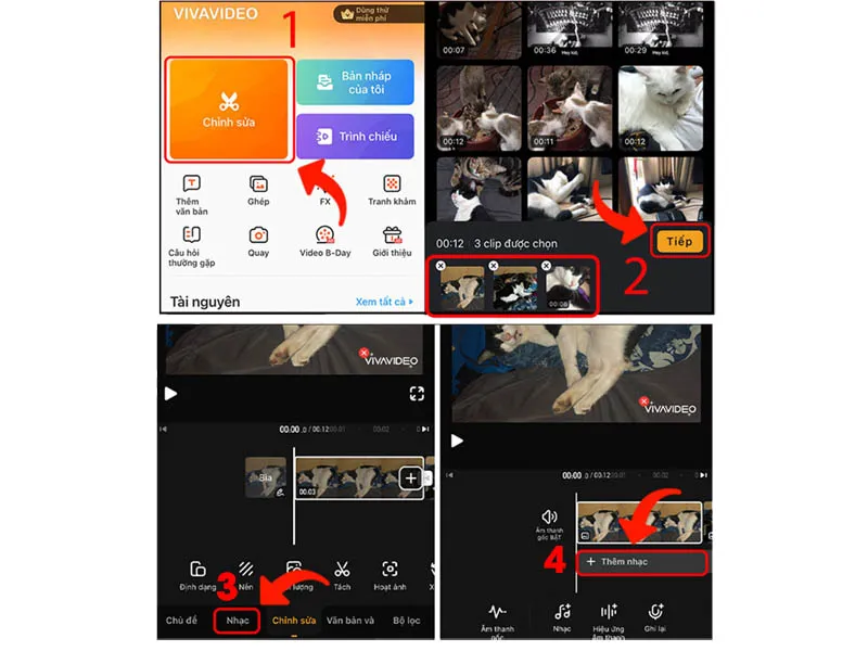 Cách lồng nhạc vào video trên iphone với VivaVideo