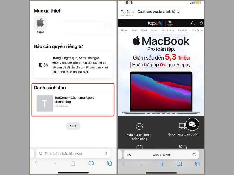 tiến hành đọc khi không có internet