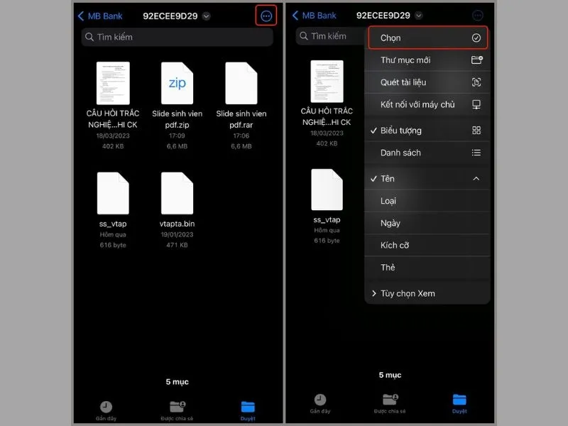 Thực hiện cách mở file rar trên iPhone thông qua tính năng có sẵn