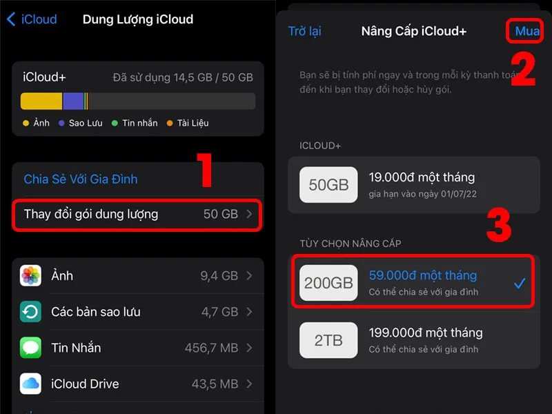 Cách mua dung lượng iPhone
