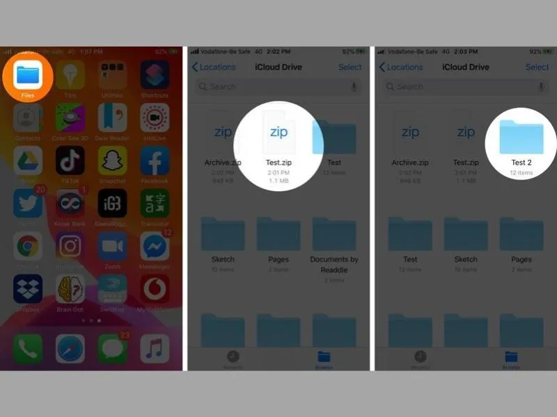 Cách nén file trên điện thoại iPhone trong ứng dụng Tệp có trên iPhone
