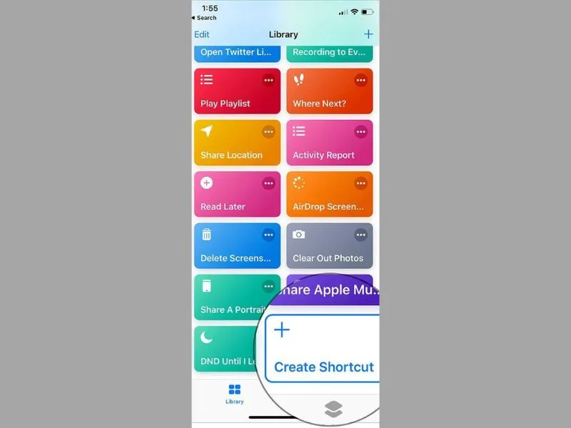 Tạo phím tắt hỗ trợ cho cách nén file trên điện thoại iPhone