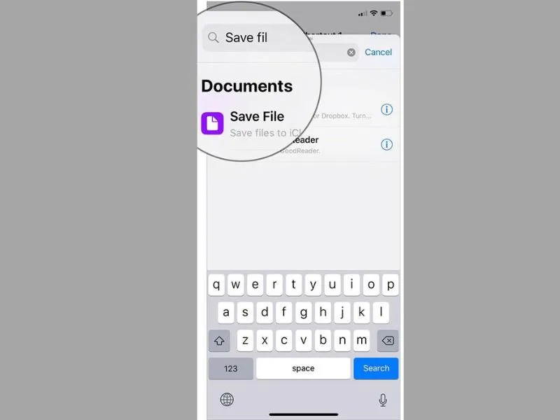 Gõ cụm từ Save File để các file xuất hiện 