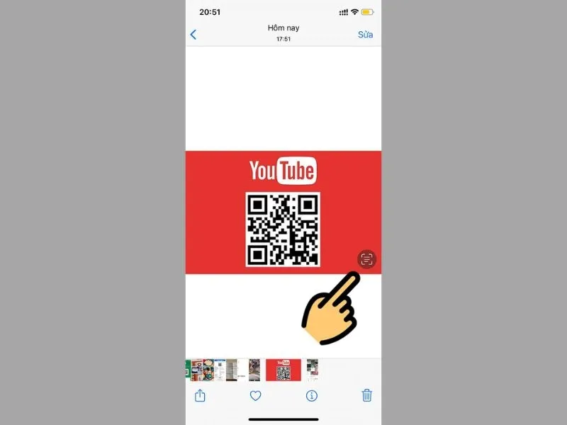 Cách quét mã QR trên iPhone bằng ảnh có sẵn trên màn hình điện thoại iPhone