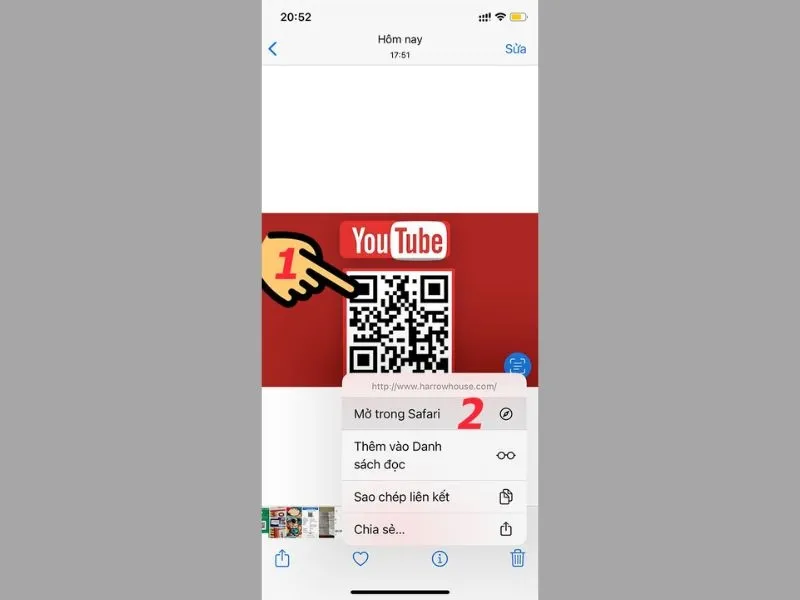 Hoàn thành Cách quét mã QR trên iPhone bằng ảnh có sẵn