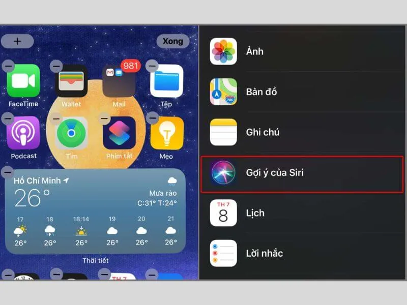 siri suggestion la gi