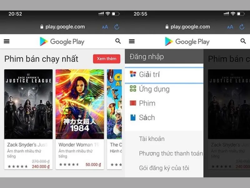 Khởi chạy ứng dụng CH Play trên hệ điều hành iOS